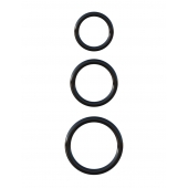 Набор из трех черных эрекционных колец Silicone 3-Ring Stamina Set - Pipedream - в Воронеже купить с доставкой