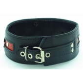 Черно-красный ошейник на пряжке - БДСМ Арсенал - купить с доставкой в Воронеже