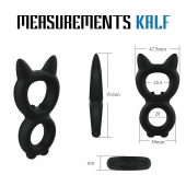 Черное двойное эрекционное кольцо Rooster Kalf - Velv or - в Воронеже купить с доставкой