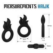 Черное эрекционное кольцо-пламя Rooster Hawk - Velv or - в Воронеже купить с доставкой