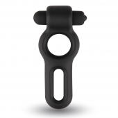 Черное двойное эрекционное виброкольцо Rooster Drake - Velv or - в Воронеже купить с доставкой