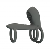 Серая насадка на пенис с 12 режимами вибрации - Baile - в Воронеже купить с доставкой