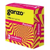 Презервативы анатомической формы с точечной и ребристой структурой Ganzo Extase - 3 шт. - Ganzo - купить с доставкой в Воронеже