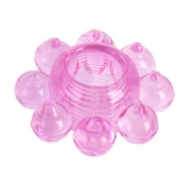 Розовое гелевое эрекционное кольцо-цветок - Toyfa Basic - в Воронеже купить с доставкой