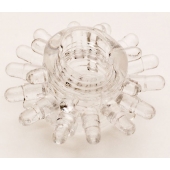 Прозрачное гелевое эрекционное кольцо с шипиками - Toyfa Basic - в Воронеже купить с доставкой