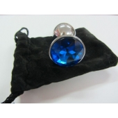Анальное украшение BUTT PLUG  Small с синим кристаллом - 7 см. - Anal Jewelry Plug - купить с доставкой в Воронеже