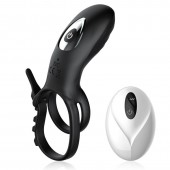 Черное эрекционное кольцо с вибрацией и утяжкой под мошонку - Secwell - в Воронеже купить с доставкой