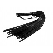 Черная кожаная плеть Gothic charm - 54 см. - БДСМ Арсенал - купить с доставкой в Воронеже