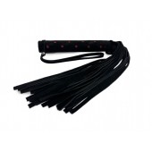 Черная замшевая плеть с красными точками на рукояти Red dot Princess - 43 см. - БДСМ Арсенал - купить с доставкой в Воронеже