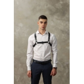 Черная мужская кожаная портупея №4 - БДСМ Арсенал - купить с доставкой в Воронеже