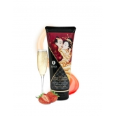 Массажный крем для тела с ароматом клубники и шампанского Sparkling Strawberry Wine - 200 мл. - Shunga - купить с доставкой в Воронеже