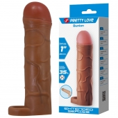 Коричневая насадка-удлинитель на пенис Bunion - 16,5 см. - Baile - в Воронеже купить с доставкой