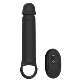 Черная насадка-удлинитель с вибрацией Vibrating Extender With Remote - Dream Toys - в Воронеже купить с доставкой