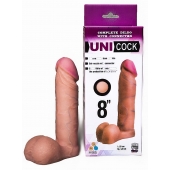 Фаллическая насадка для страпона UNICOCK 8  - 20 см. - LOVETOY (А-Полимер) - купить с доставкой в Воронеже