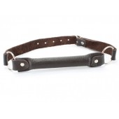 Чёрный кожаный кляп-трензель - БДСМ Арсенал - купить с доставкой в Воронеже