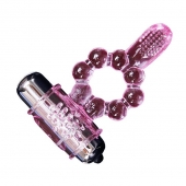 Розовое эрекционное кольцо с вибростимуляцией клитора Baile - Baile - в Воронеже купить с доставкой