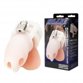 Белая клетка для пениса Silicone Small 2 in Cock Cage With Ball Divider - BlueLine - купить с доставкой в Воронеже
