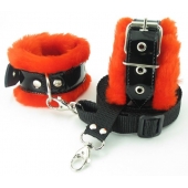 Набор на кровать с красным мехом BDSM Light - БДСМ Арсенал - купить с доставкой в Воронеже