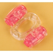 Прозрачное виброкольцо с двумя вибропульками - Toyfa Basic - в Воронеже купить с доставкой