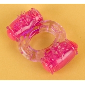 Фиолетовое виброкольцо с двумя вибропульками - Toyfa Basic - в Воронеже купить с доставкой