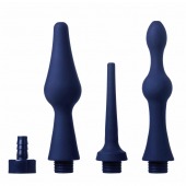 Набор из 3 универсальных насадок для анального душа Universal 3 Piece Silicone Enema Attachment Set - XR Brands - купить с доставкой в Воронеже
