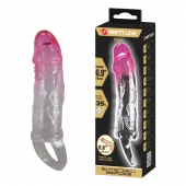 Прозрачная насадка-удлинитель с подхватом мошонки Odes - 17,5 см. - Baile - в Воронеже купить с доставкой