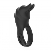 Черное эрекционное кольцо Usagi с ушками и пультом ДУ - BeYourLover - в Воронеже купить с доставкой