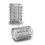 Прозрачная насадка с шипами и шишечками STAY HARD COCK SLEEVE 03 CLEAR - Blush Novelties - в Воронеже купить с доставкой