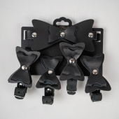 Набор фиксаций с бантиками из черной натуральной кожи - Crazy Handmade - купить с доставкой в Воронеже