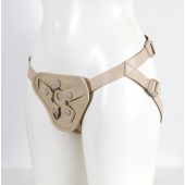 Бежевый пояс с двумя типами крепления насадок - LOVETOY (А-Полимер) - купить с доставкой в Воронеже