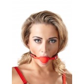 Силиконовый кляп-шар на чёрных ремешках Red Gag silicone - Orion - купить с доставкой в Воронеже