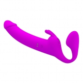 Лиловый безремневой страпон с вибрацией Zanini - Baile - купить с доставкой в Воронеже