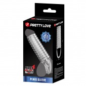 Прозрачная насадка на пенис с ребрышками и подхватом мошонки - Baile - в Воронеже купить с доставкой