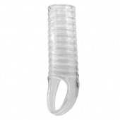 Прозрачная насадка на пенис с ребрышками и подхватом мошонки - Baile - в Воронеже купить с доставкой