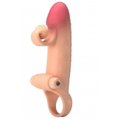 Телесная вибронасадка на пенис с подхватом мошонки - 20 см. - Baile - в Воронеже купить с доставкой