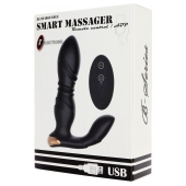 Черный L-образный вибромассажер простаты с пультом ДУ - Boys of Toys - в Воронеже купить с доставкой