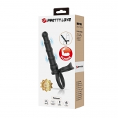 Черная насадка на член для двойного проникновения Tatum с вибрацией - Baile - купить с доставкой в Воронеже