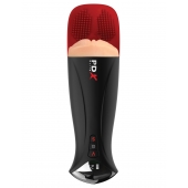 Телесный мастурбатор-вагина в черной колбе с вибрацией Fuck-O-Matic Pro XL - Pipedream - в Воронеже купить с доставкой