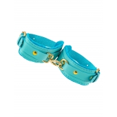 Голубые двуслойные кожаные оковы - Pecado - купить с доставкой в Воронеже