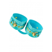 Голубые однослойные кожаные оковы - Pecado - купить с доставкой в Воронеже