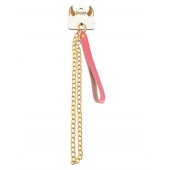 Розовый кожаный поводок с карабином для ошейника - 80 см. - Pecado - купить с доставкой в Воронеже