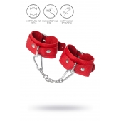 Красные кожаные наручники-браслеты со скруглёнными углами - Pecado - купить с доставкой в Воронеже