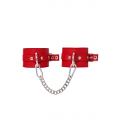 Красные мягкие кожаные оковы с люверсами - Pecado - купить с доставкой в Воронеже