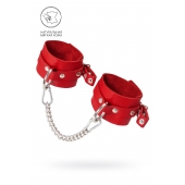 Красные мягкие кожаные оковы с люверсами - Pecado - купить с доставкой в Воронеже