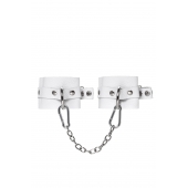 Белые мягкие кожаные оковы с люверсами - Pecado - купить с доставкой в Воронеже