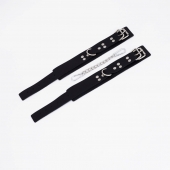 Черные кожаные оковы с регулируемыми ремешками - Crazy Handmade - купить с доставкой в Воронеже