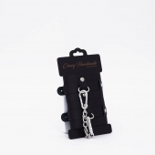 Черные кожаные наручники с хромированной фурнитурой - Crazy Handmade - купить с доставкой в Воронеже