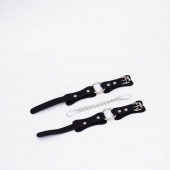 Черные кожаные оковы с кольцом - Crazy Handmade - купить с доставкой в Воронеже