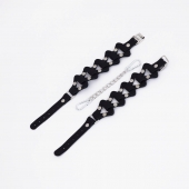 Черные кожаные наручники из звеньев - Crazy Handmade - купить с доставкой в Воронеже