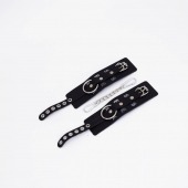 Черные кожаные наручники Sex - Crazy Handmade - купить с доставкой в Воронеже